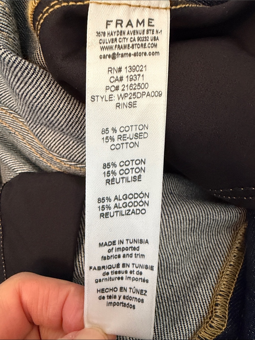 NWT FRAME Trapunto Trouser Jeans in Rinse Size 26 - Picture 14 of 15